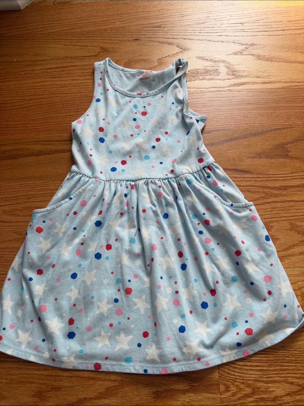 Cat & Jack Light Blue Starprint Pocket Knit Dress